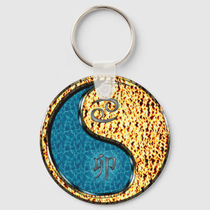 Cancer & Fire Rabbit Key Ring
