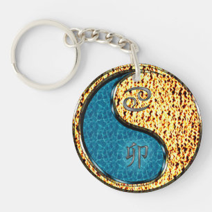 Cancer & Fire Rabbit Key Ring