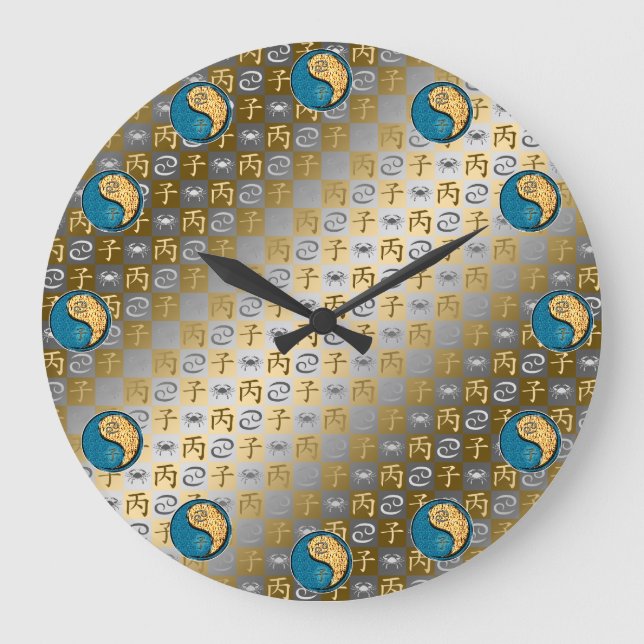 Cancer & Fire Rat Large Clock (Front)