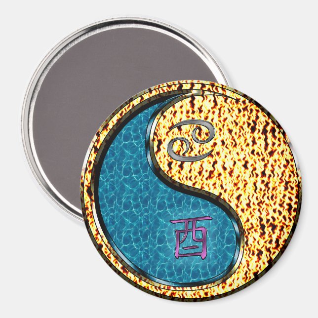 Cancer & Fire Rooster Magnet (Front/Back)