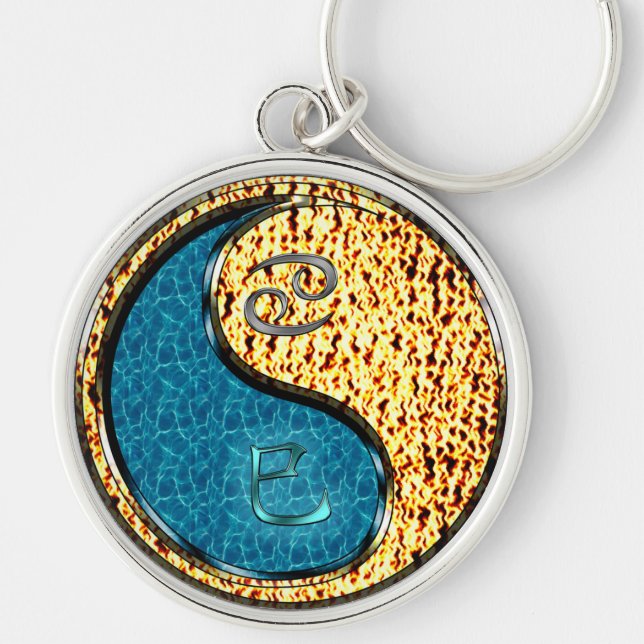 Cancer & Fire Snake Key Ring (Front)