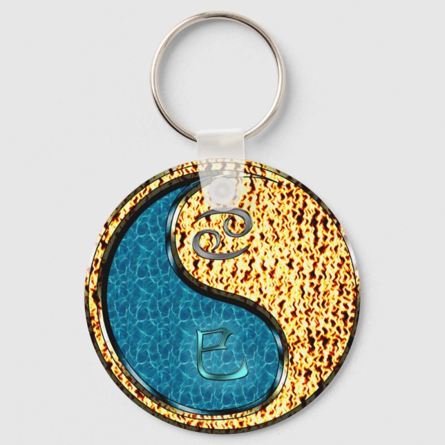 Cancer & Fire Snake Key Ring (Front)