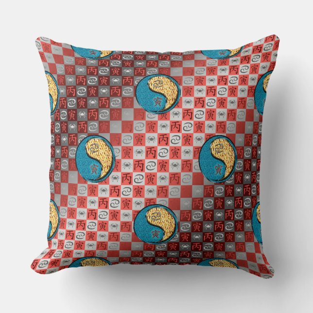 Cancer & Fire Tiger Cushion (Front)