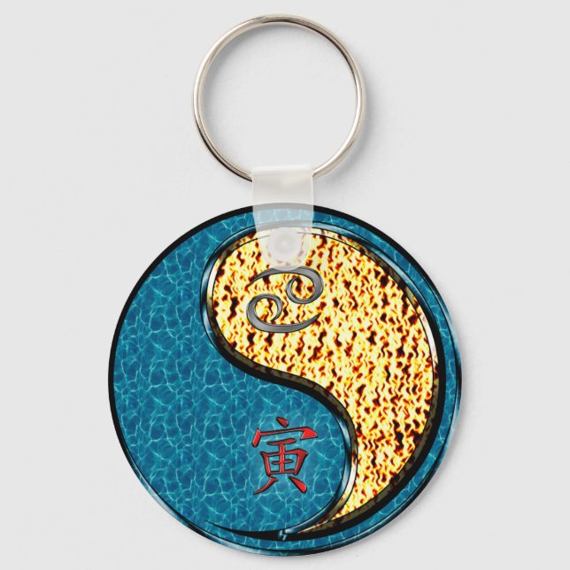 Cancer & Fire Tiger Key Ring (Front)