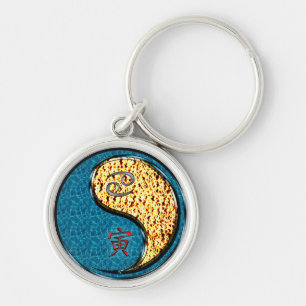 Cancer & Fire Tiger Key Ring