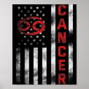 Cancer Flag Zodiac Sign For USA Patriotic Men