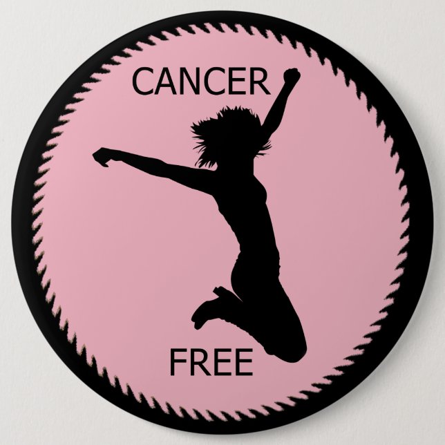 CANCER FREE 6 CM ROUND BADGE (Front)