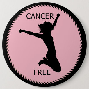 CANCER FREE 6 CM ROUND BADGE