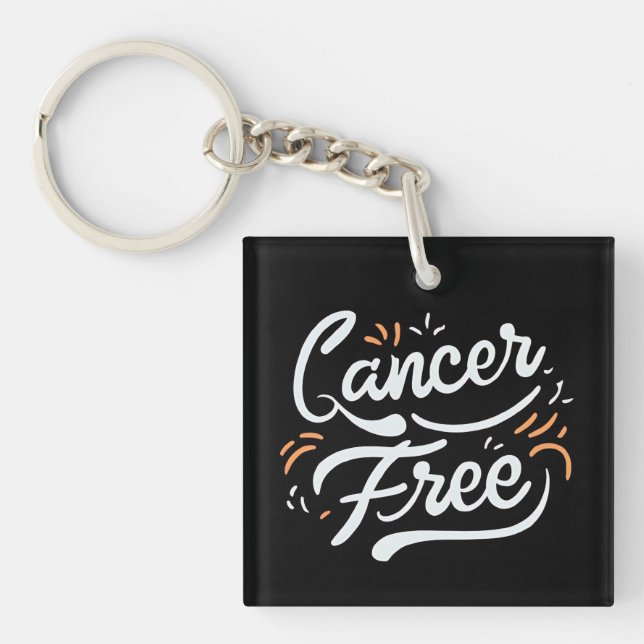 cancer free breast cancer awareness  key ring (Front)