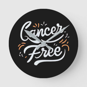 cancer free breast cancer awareness round clock