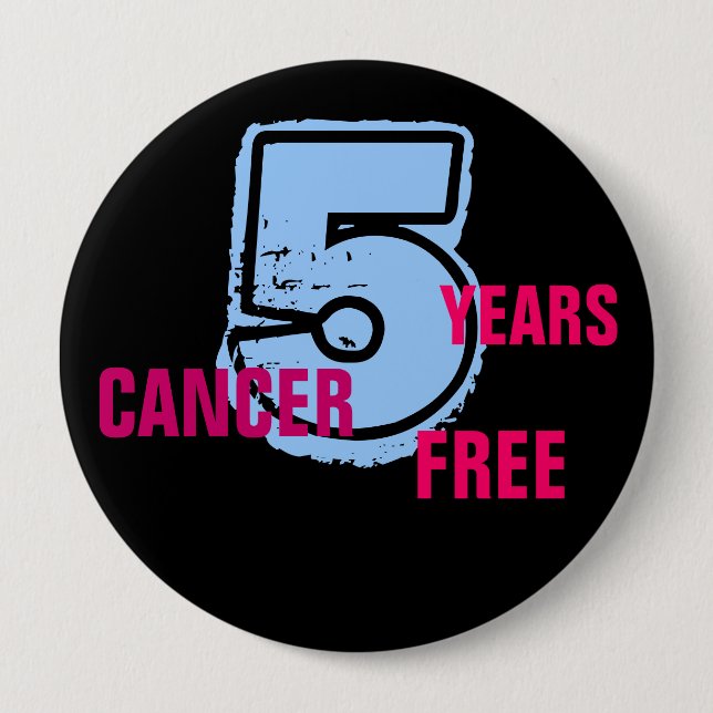Cancer Free Pin! 10 Cm Round Badge (Front)