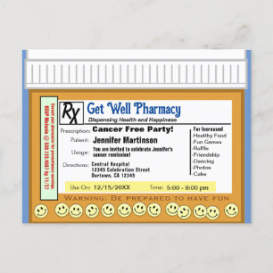 Cancer Free RX for Fun Postcard