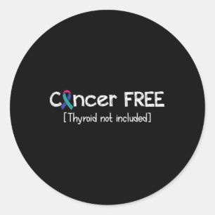 Cancer Free- Thyroid Cancer Support Ribbon  Classic Round Sticker