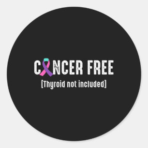 Cancer Free Thyroid Cancer Support Ribbon Classic Round Sticker