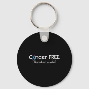 Cancer Free- Thyroid Cancer Support Ribbon Key Ring