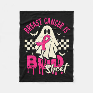 Cancer Ghost Halloween Breast Cancer Awareness Fleece Blanket