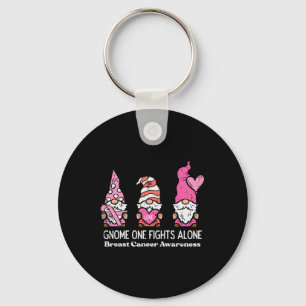 Cancer Gnome One Fights Alone Awareness Women Men Key Ring
