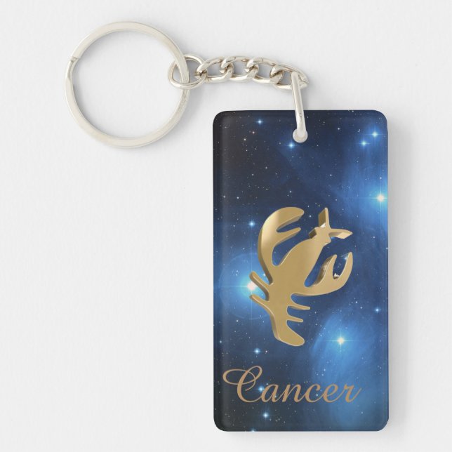 Cancer golden sign key ring (Front)