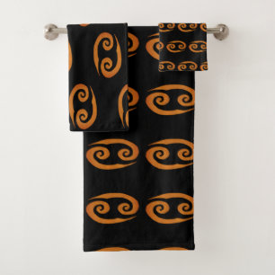 Cancer Golden Zodiac Sign Bath Towel Set