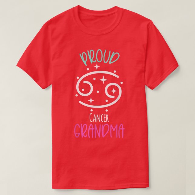 Cancer Grandma Proud Grandma Zodiac Symbol Blessed T-Shirt (Design Front)