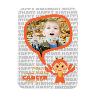 Cancer Happy Birthday Keepsake for kids Magnet