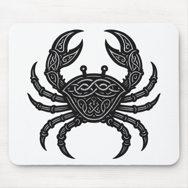Cancer — Haunted Ink Zodiac Crab Mouse Pad (Front)