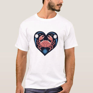 Cancer Heart with Moon and Stars T-Shirt