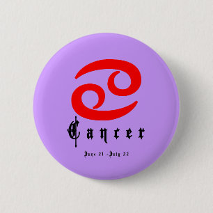Cancer, Horoscope, zodiac, astrology 6 Cm Round Badge