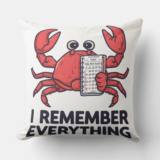 Cancer I Remember Everything Funny Zodiac Cushion (Front)