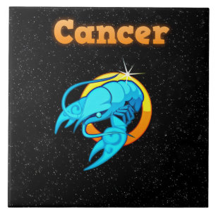 Cancer illustration ceramic tile