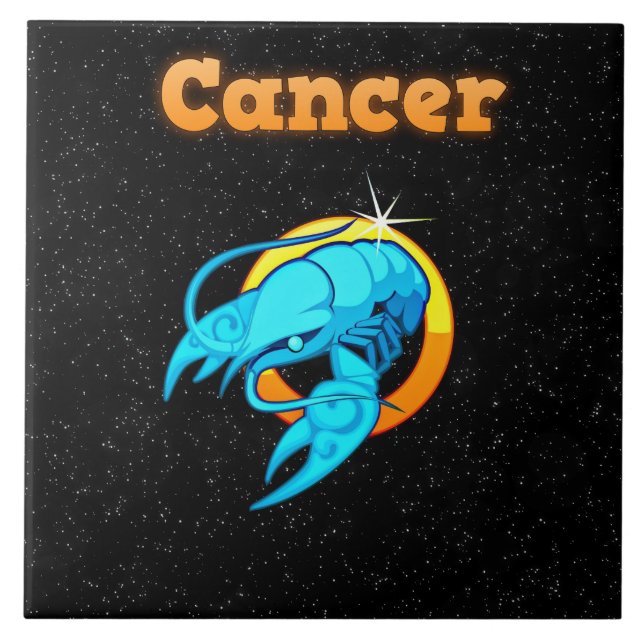 Cancer illustration ceramic tile (Front)