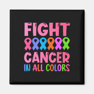 Cancer In All Colour Ribbon Breast Cancer Awarenes Magnet