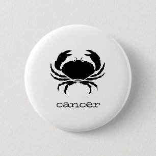 Cancer in black 6 cm round badge