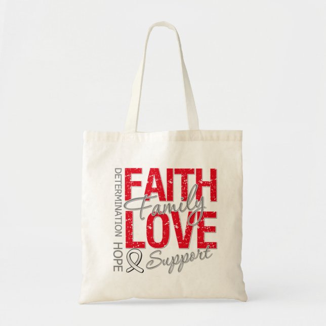 Cancer Inspiring Slogan Collage Lung Cancer Tote Bag (Front)