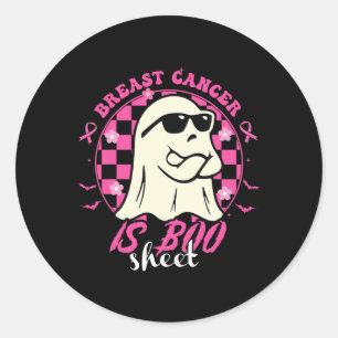 Cancer Is Boo Sheet Halloween Breast Cancer Awaren Classic Round Sticker