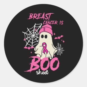 Cancer Is Boo Sheet Halloween Breast Cancer Awaren Classic Round Sticker