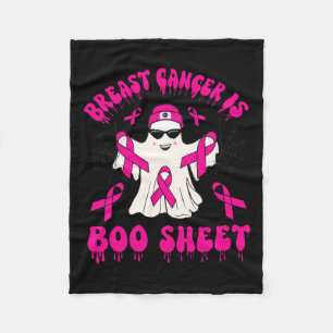 Cancer Is Boo Sheet Halloween Breast Cancer Awaren Fleece Blanket