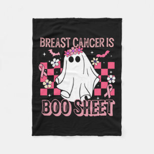 Cancer Is Boo Sheet Halloween Breast Cancer Awaren Fleece Blanket