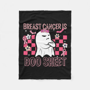 Cancer Is Boo Sheet Halloween Breast Cancer Awaren Fleece Blanket