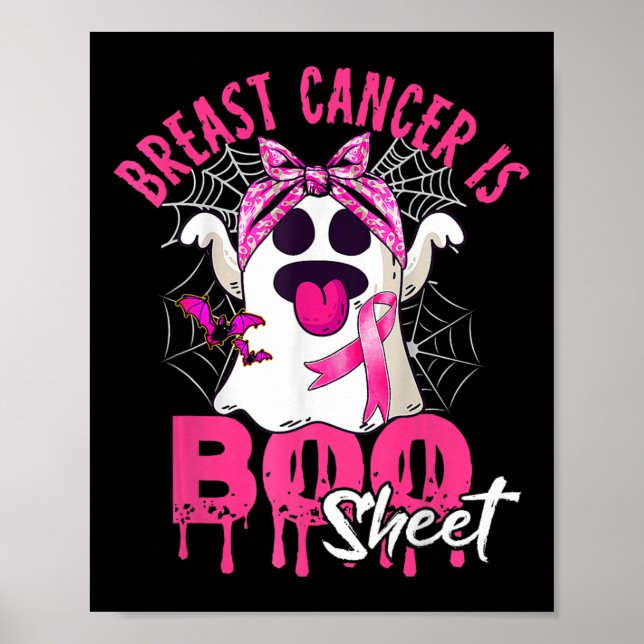 Cancer Is Boo Sheet Halloween Breast Cancer Awaren Poster (Front)