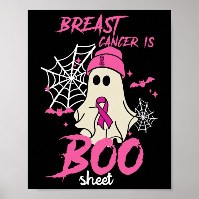 Cancer Is Boo Sheet Halloween Breast Cancer Awaren Poster (Front)