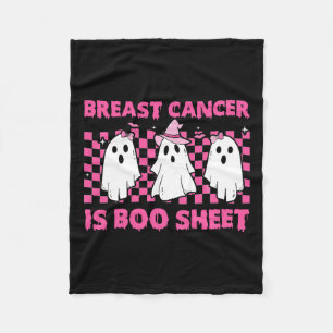 Cancer Is Boo Sheet Halloween Pink Cancer Awarenes Fleece Blanket