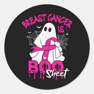 Cancer Is Boo Sheet Halloween Support Squad Ribbon Classic Round Sticker