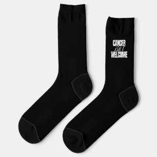 Cancer Isn't Welcome   Black & White Care Packages Socks