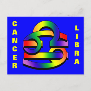 Cancer & Libra GLBT Postcard