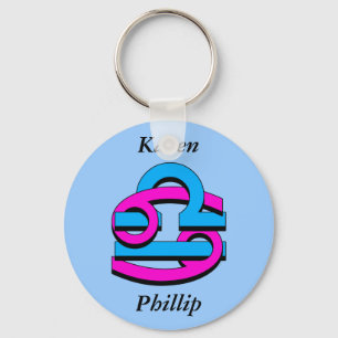 Cancer & Libra PkBl Key Ring
