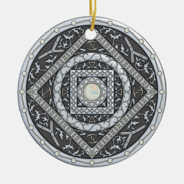 Cancer Mandala Ornament (Front)