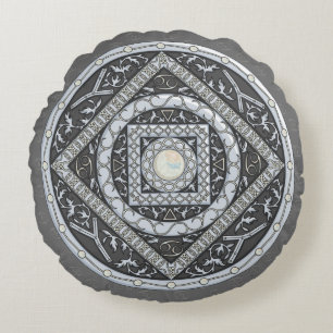 Cancer Mandala Round Pillow