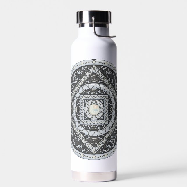 Cancer Mandala Water Bottle (Left)