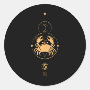Cancer Melanin Crab Zodiac Sign Black History Mont Classic Round Sticker